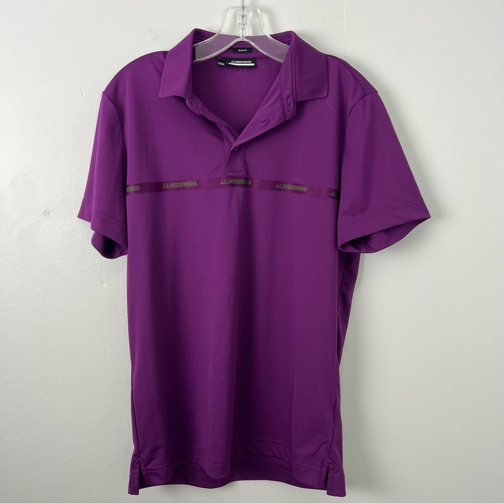 J.Lindeberg Purple Polo Shirt with Chest Detail